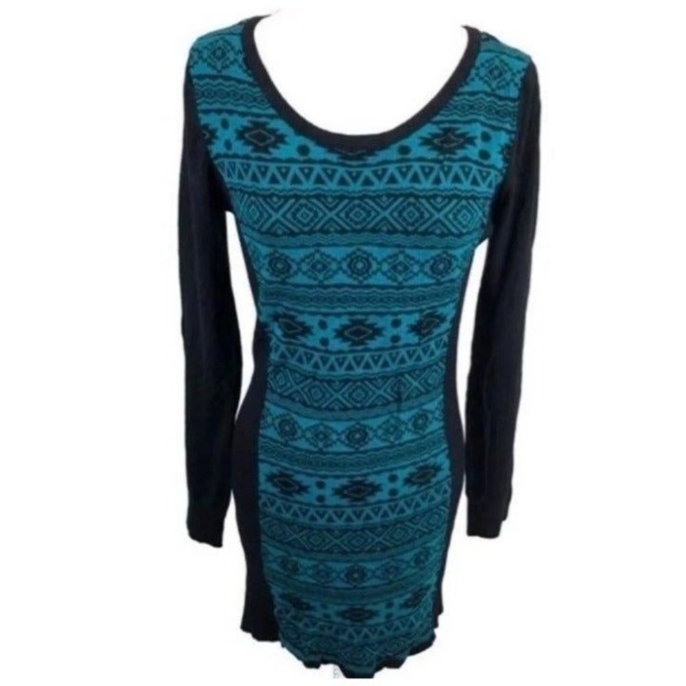 Black & Teal Sweater Dress Women's small